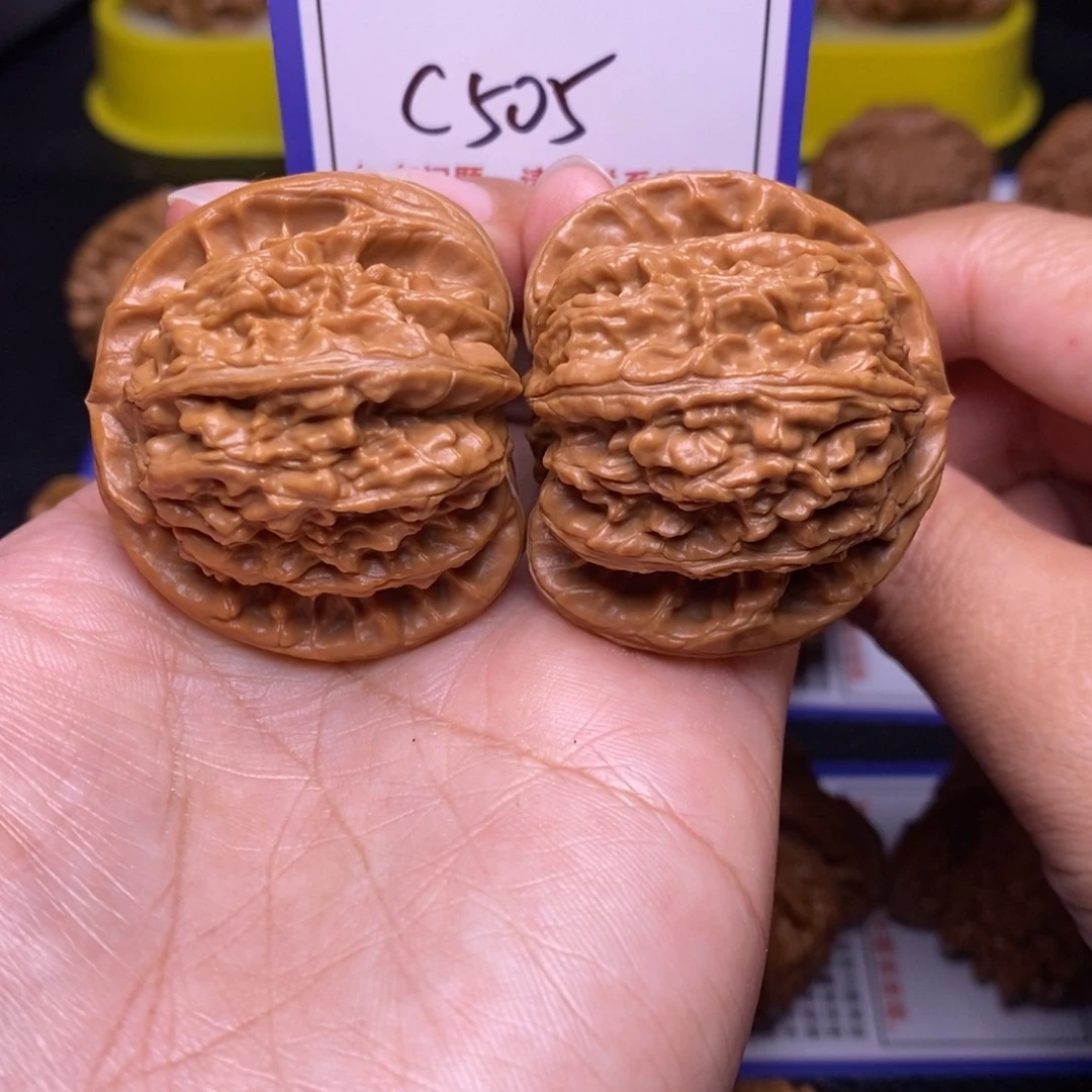 文玩核桃把件41球白c505