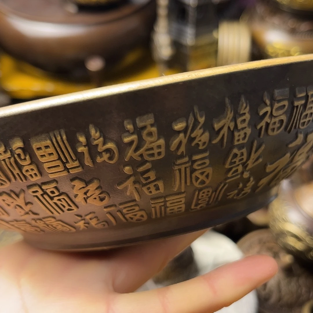原矿风磨铜精雕摆件