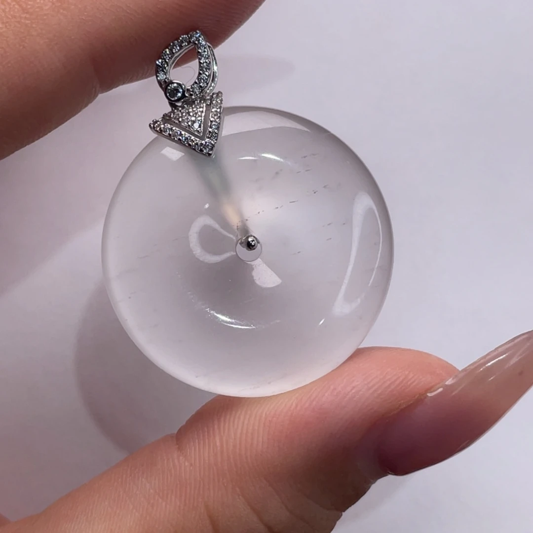 石英质玉未镶嵌雪花棉平安扣30左右