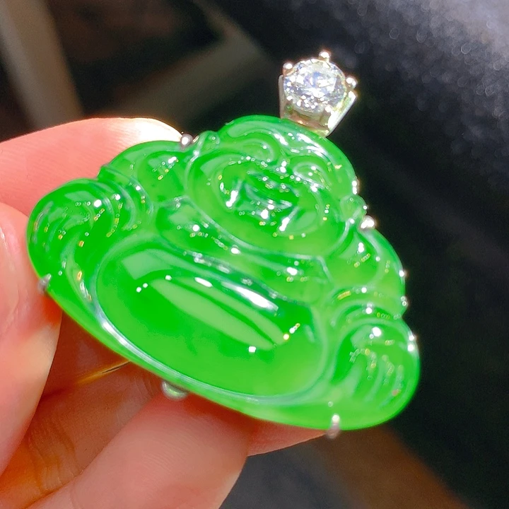 【闪购商品】翡翠颈饰银S925镶嵌翡翠