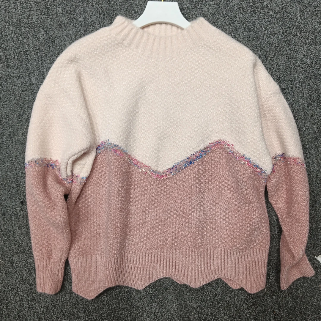 圆领女秋冬新款韩版套头针织衫毛衣上衣