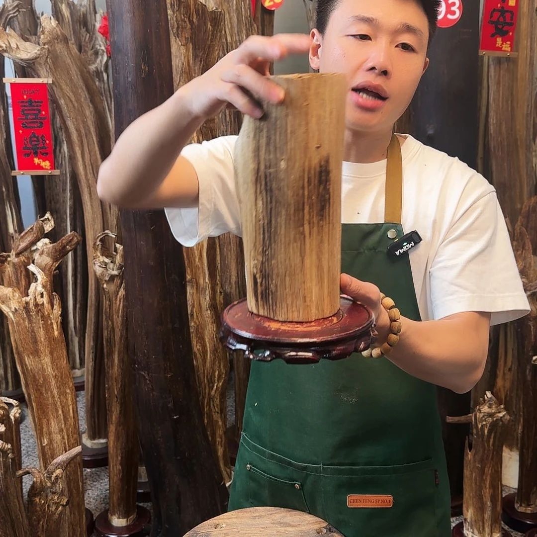 沉香摆件天然沉香原木摆件➕底座
