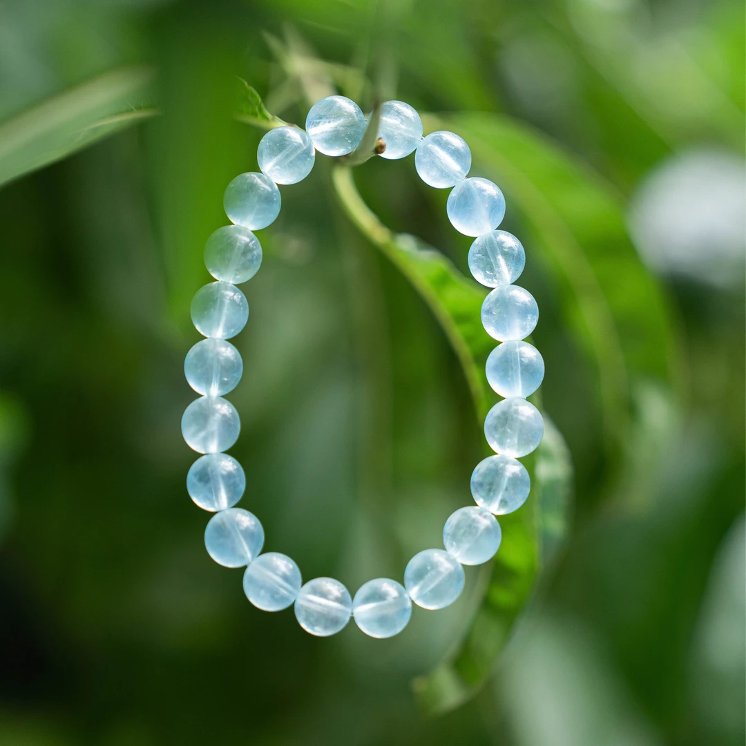 非金属树脂手链 【秒杀 仅此一件！】益西自搭 海lan宝纯天然手串8mm