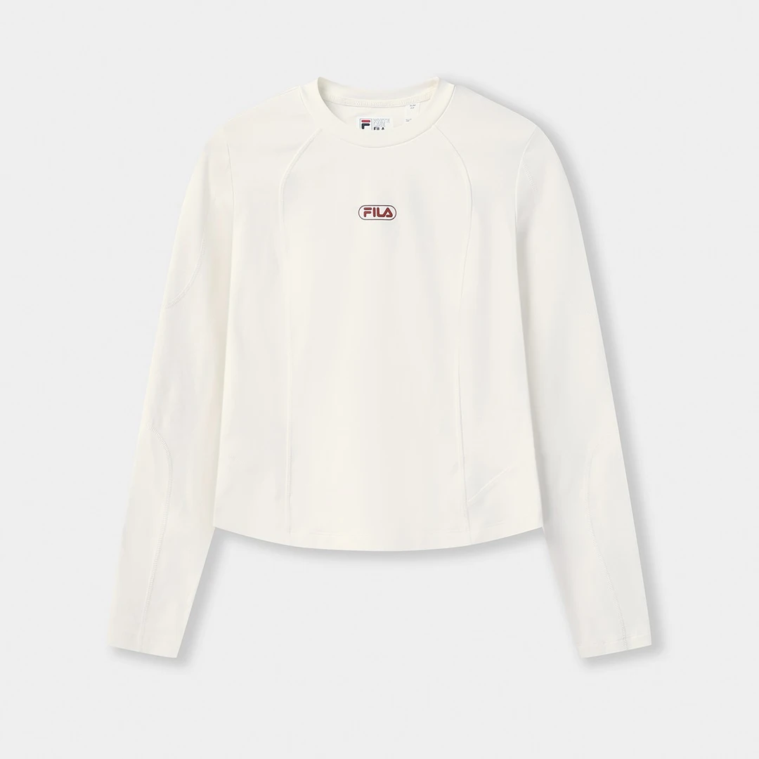 Fila/斐乐秋款女经典圆领长袖简约休闲上衣舒适百搭款F11W549208F