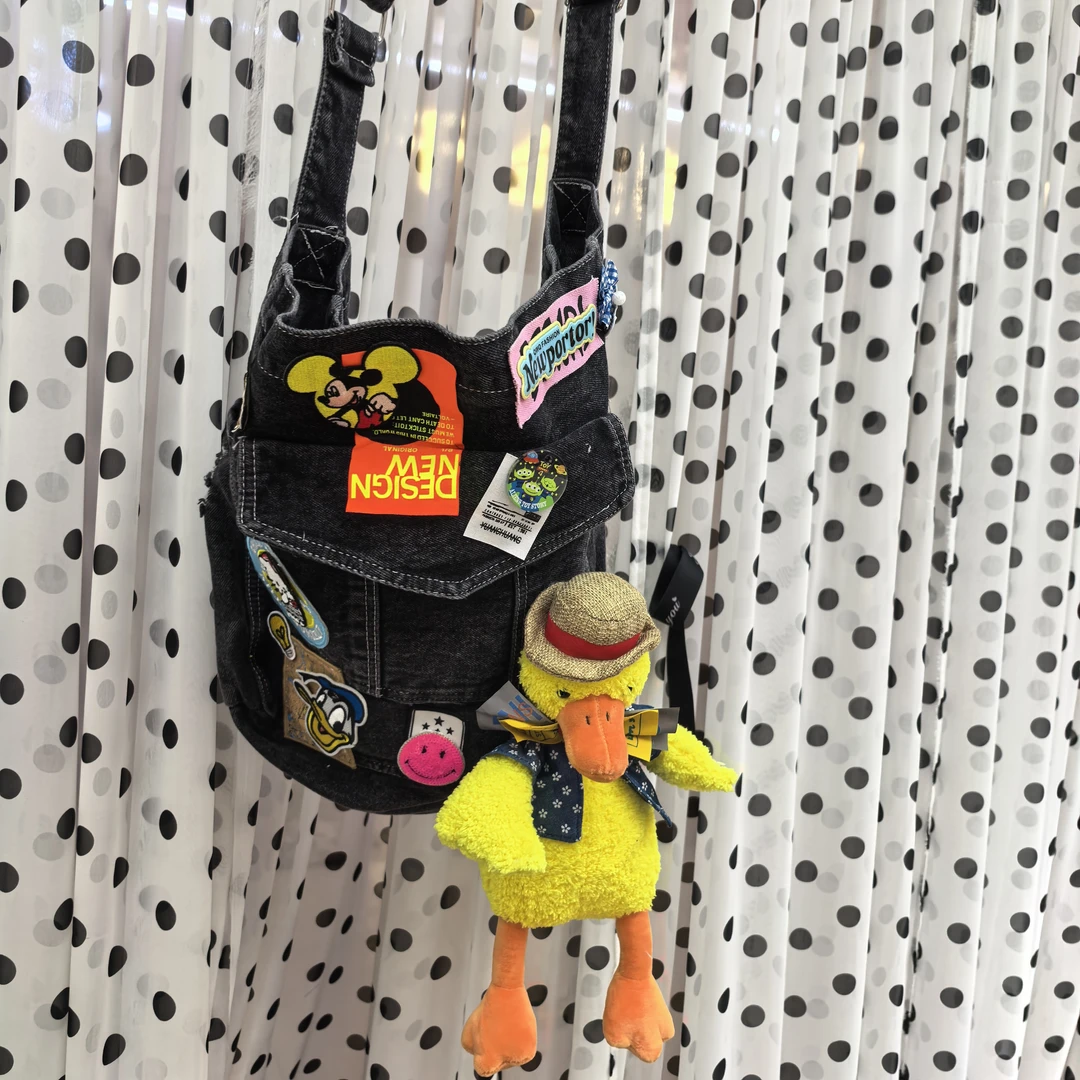 BB260黑色牛仔小黄鸭大包包