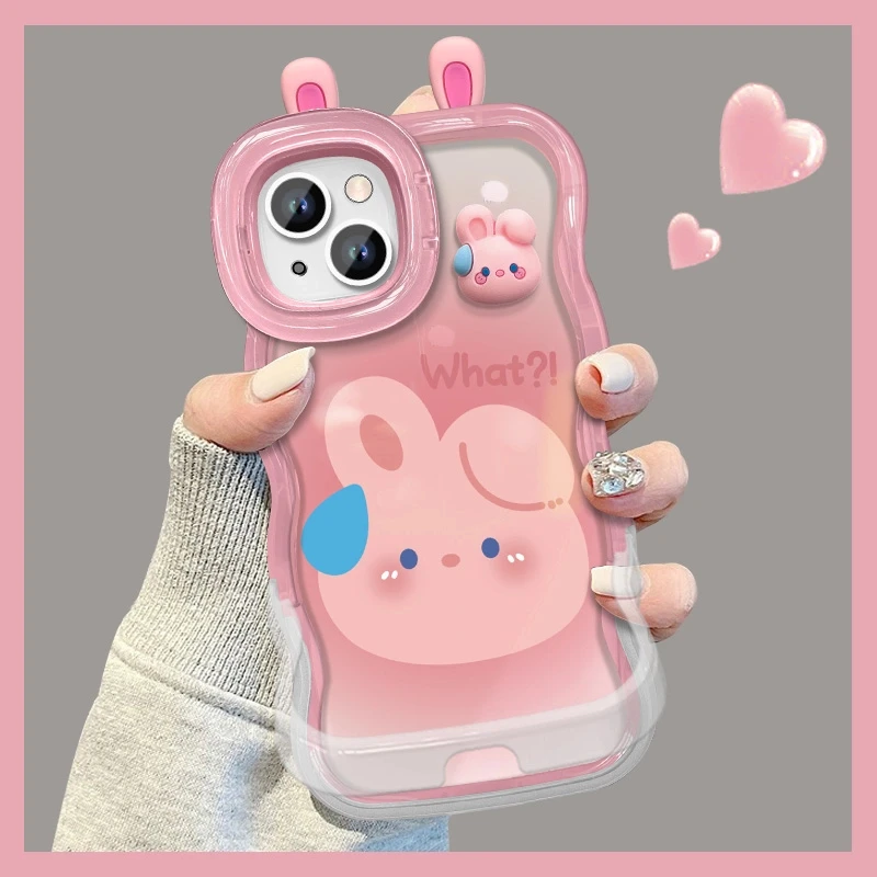 大头兔子适用苹果vivo华为oppo小米iPhone16板凳双支架手机壳