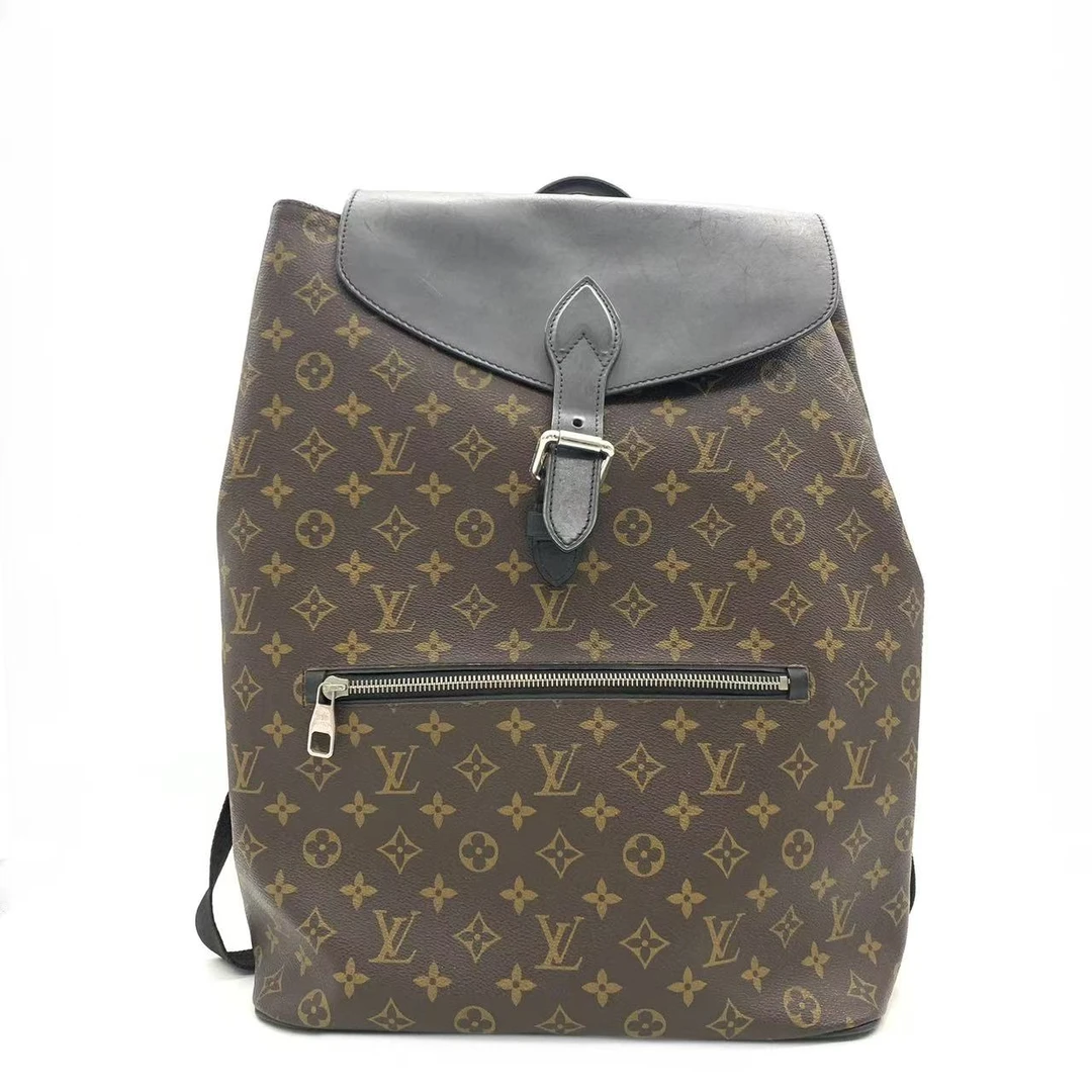95新 LouisVuitton/路易威登 【安则专属】老花拼黑双肩包