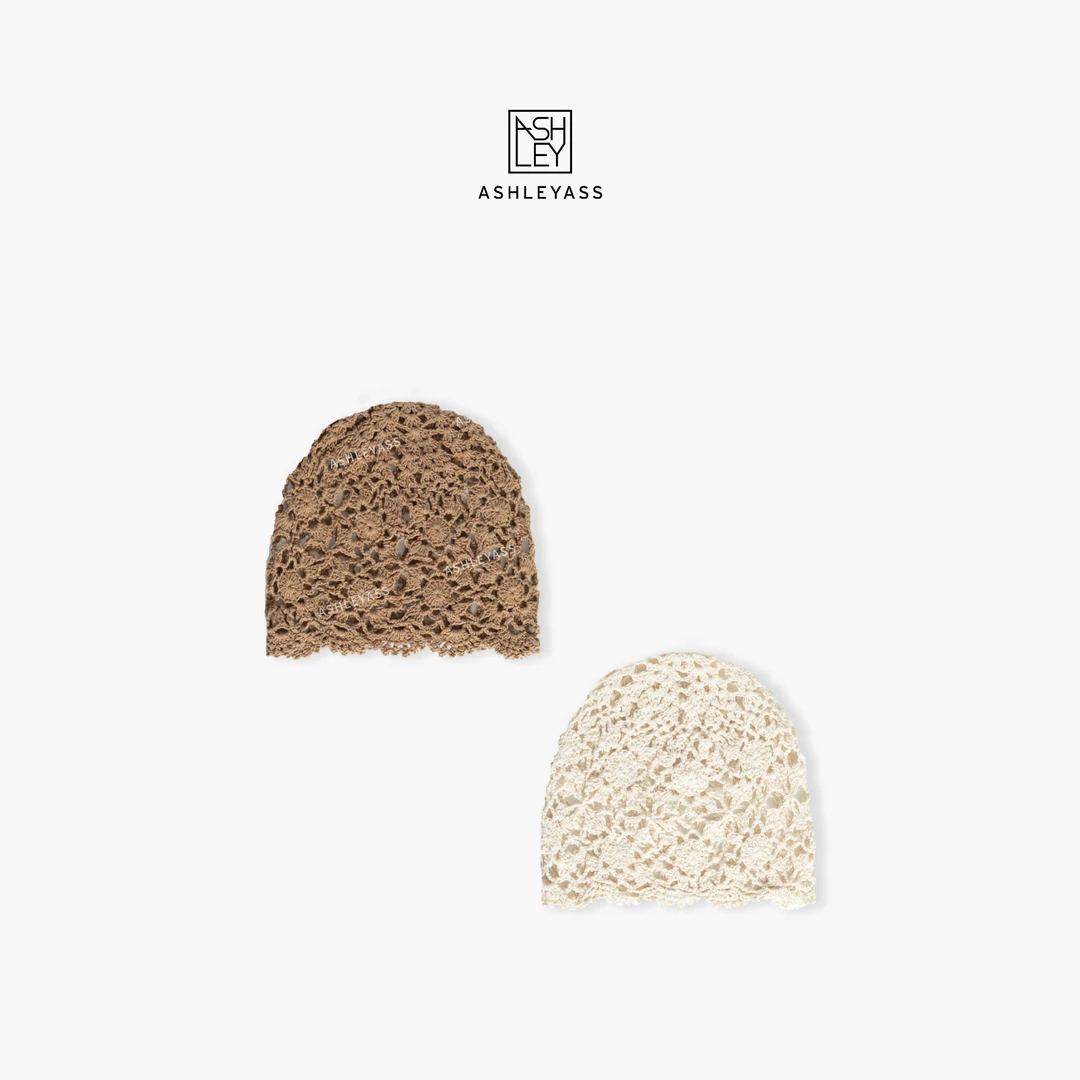 【ASHLEYASS】镂空手工勾花包头帽优雅文艺甜美针织帽LSP520005S