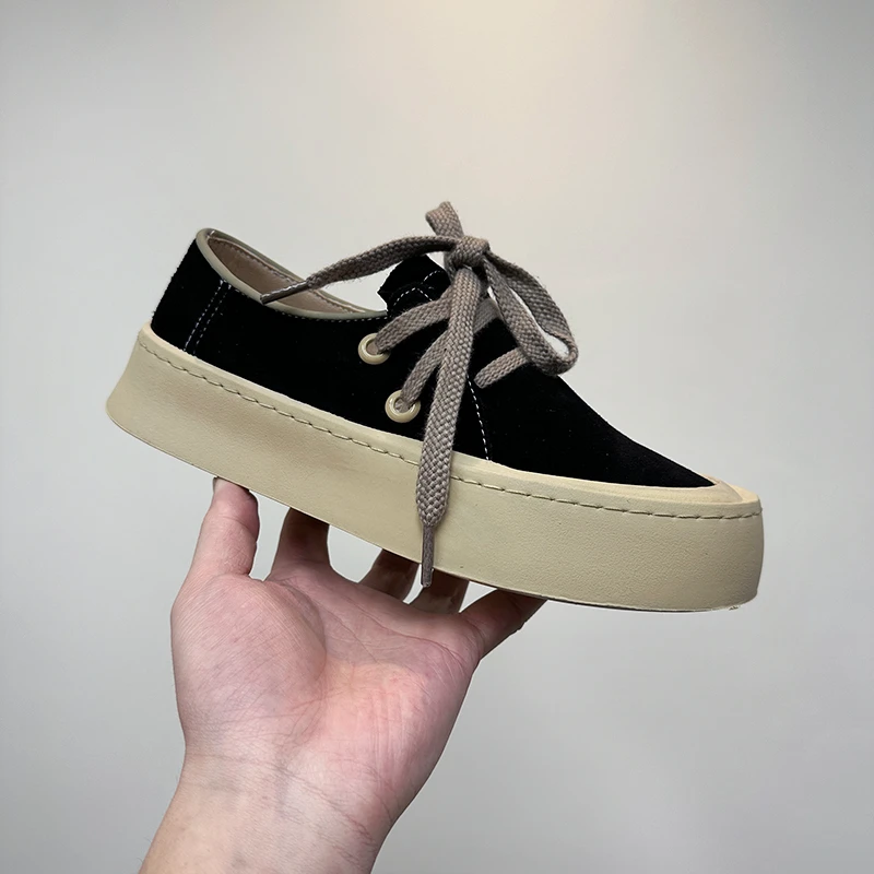 高端轻奢翻毛皮低帮男鞋春季新款软底软面板鞋时尚百搭真皮休闲鞋