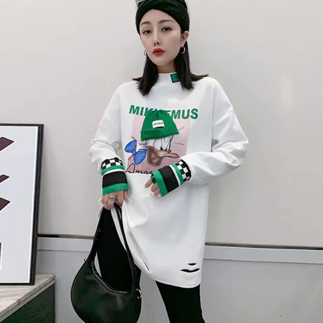 半高领长袖t恤女春秋季韩版宽松大码中长款加绒内搭打底衫上衣服