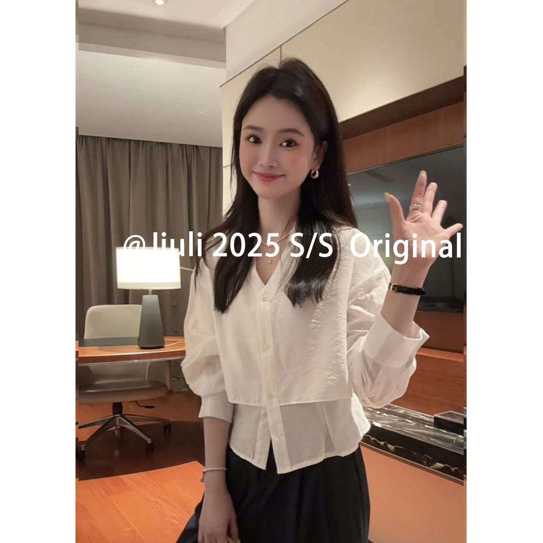 九莉【软糖衬衣】超温柔气质抗皱亲肤百搭假两件防晒衬衣