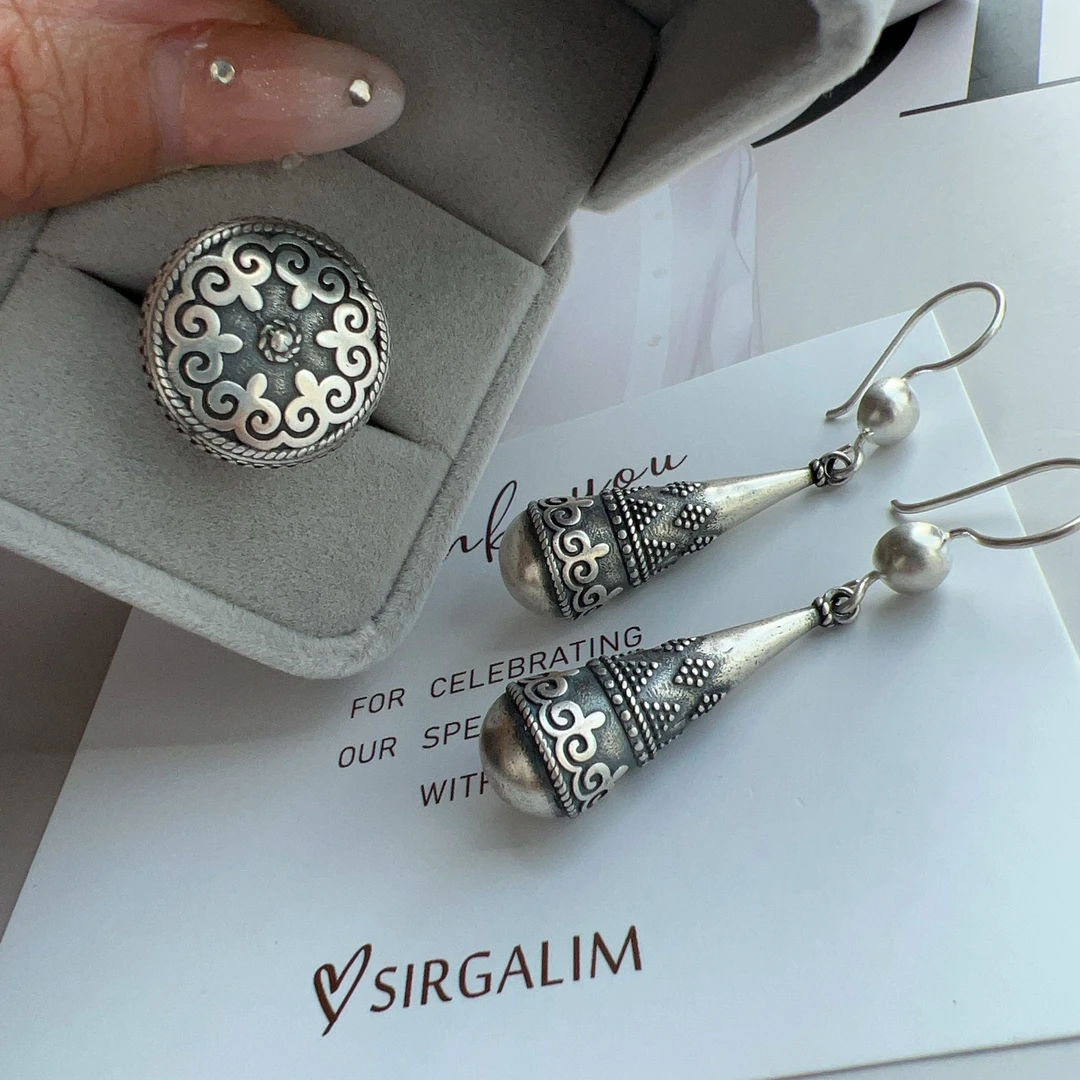 足银银制品 SIRGALIM银饰  唯美个性oyu耳环戒指