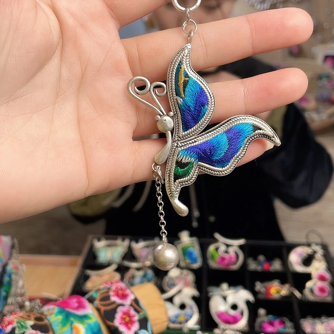 吊坠925银花岗岩压襟挂件