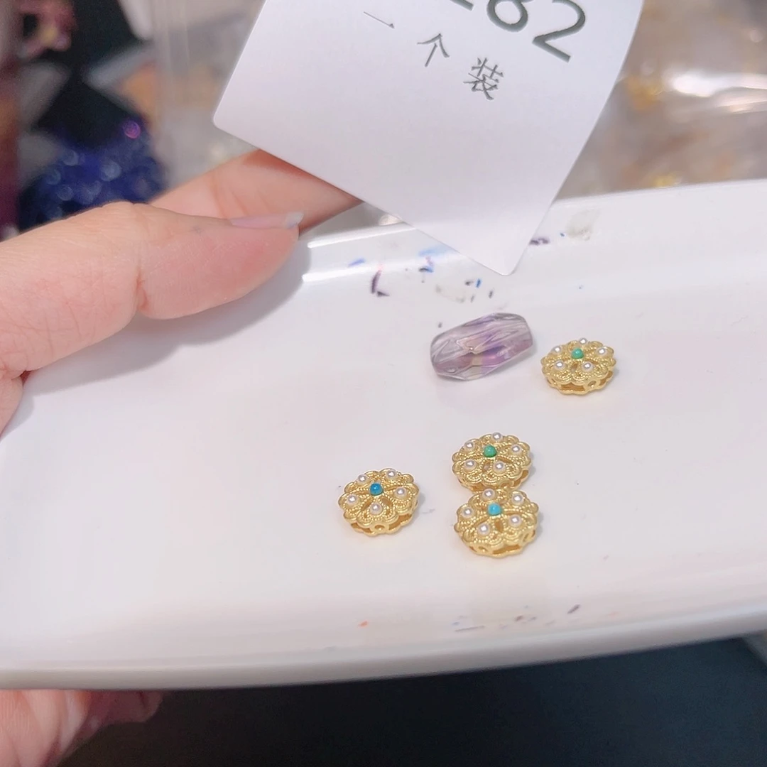 水晶珠宝半成品银S925镀金镶嵌182