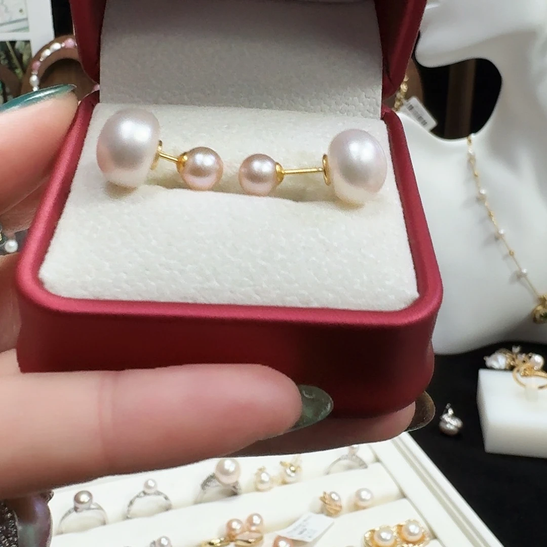 耳饰淡水珍珠银S925镶嵌