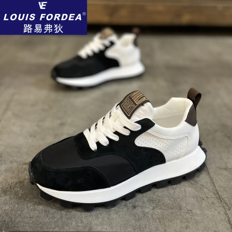Louis Fordea/路易弗狄男士休闲运动老爹鞋阿甘鞋百搭板鞋增高鞋