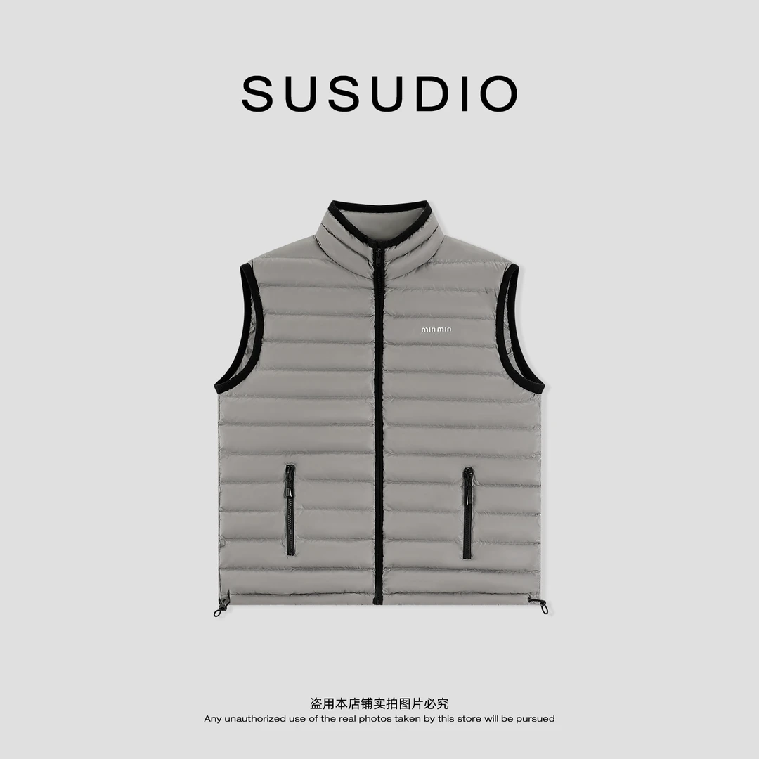 SUSUDIO 超轻款拉链无袖保暖内搭外穿羽绒服马甲 70328