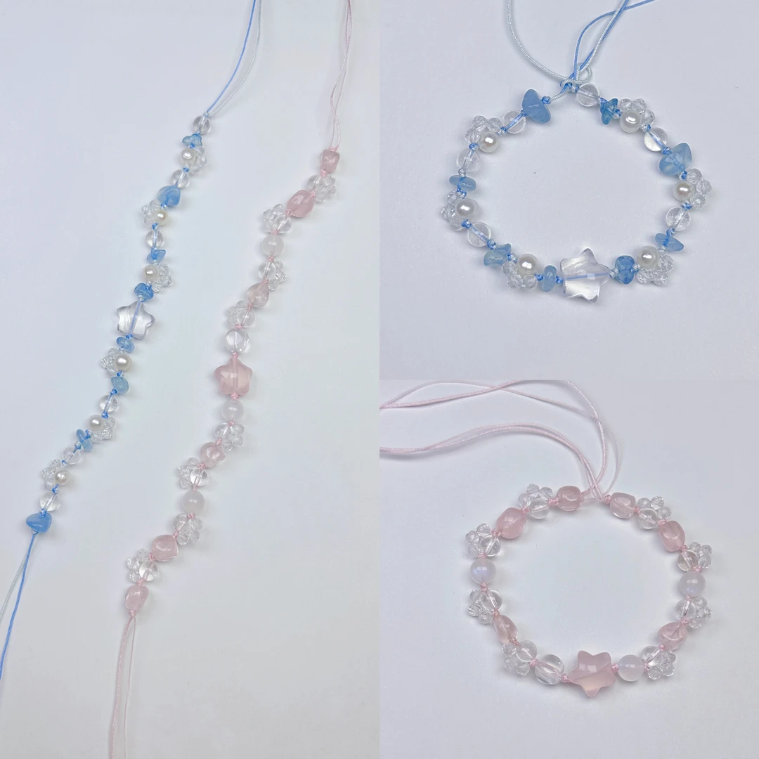 天然水晶手链时尚百搭甜美可调节手围手绳