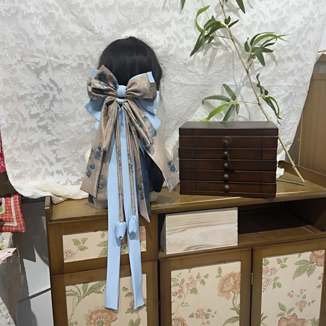 奶酪家原创发饰新中式超大蝴蝶结～流韵暮云