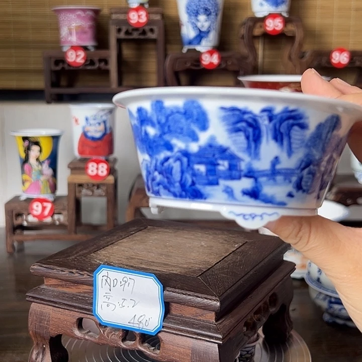 唐***6墨奈手绘陶瓷花盆