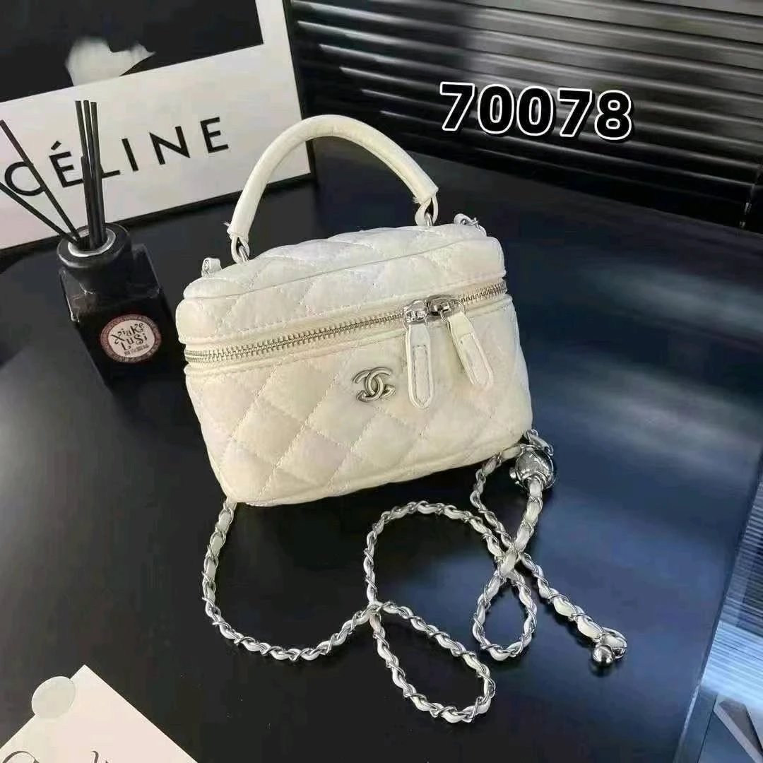 单根小香风都市简约耐刮斜挎包菱格肩包高街穿搭转运珠链条包