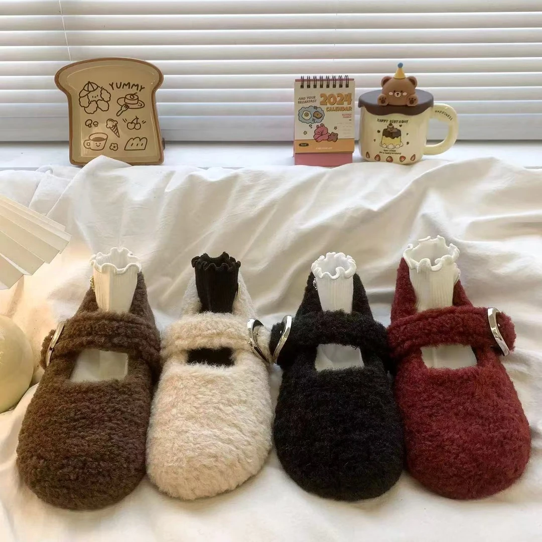 春季时尚小皮鞋英伦风软底舒适百搭款乐福单鞋毛毛鞋701