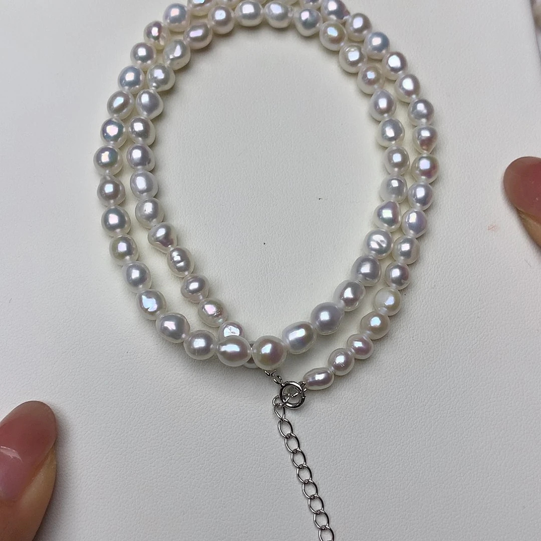 淡水珍珠颈饰银S925镶嵌