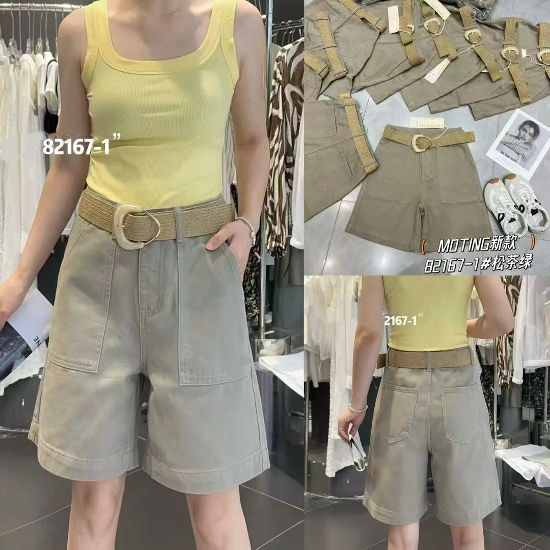 【82167】H#休闲百搭高腰工装牛仔短裤