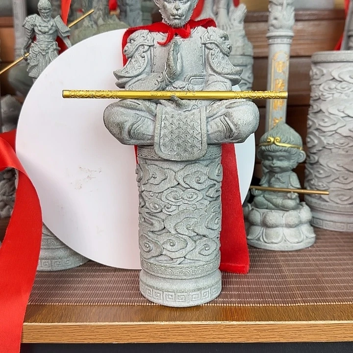 石材悬坐悟空+祥云柱