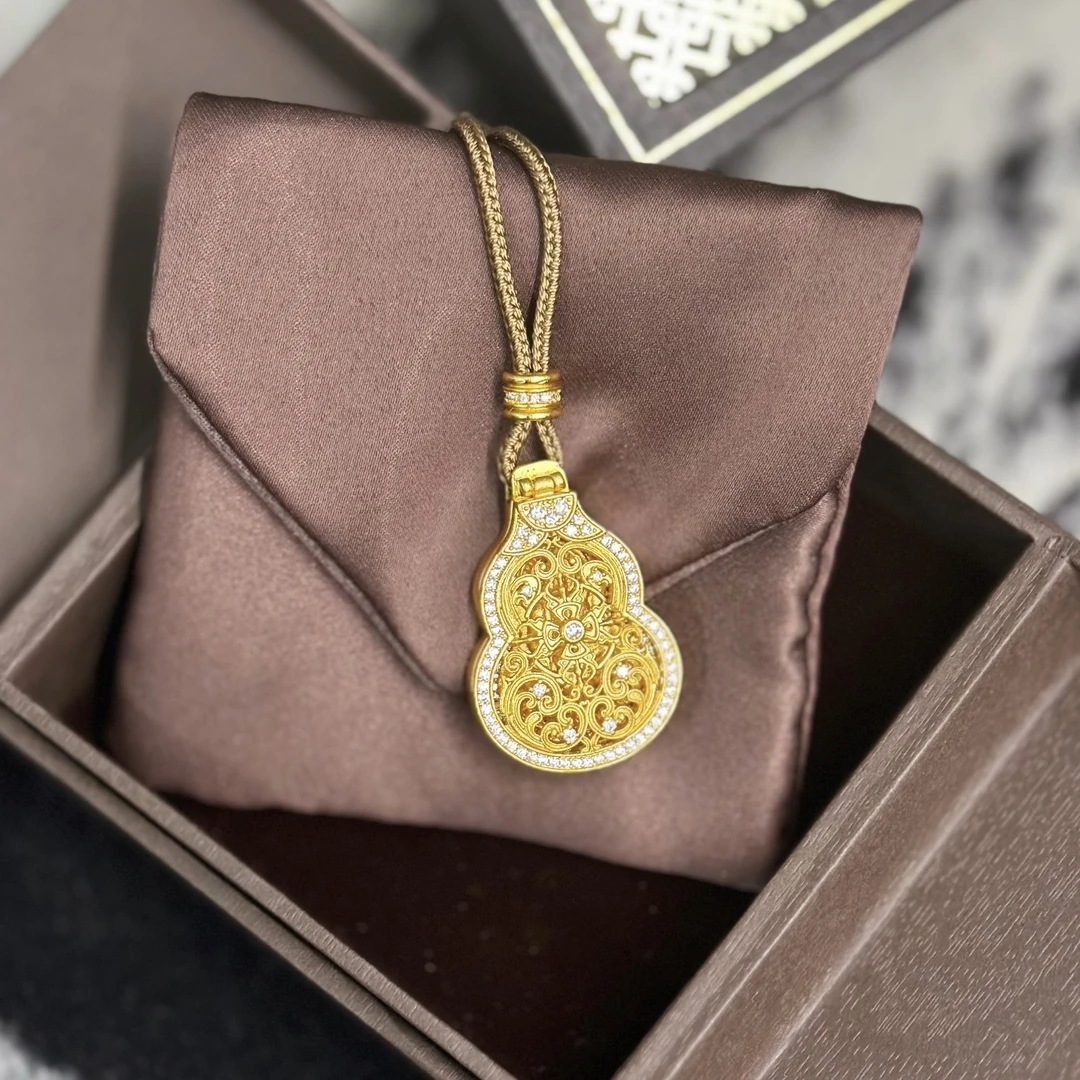 铜合金吊坠 【守护神】新中式新款镂空翻盖葫芦吊坠爆款随身佛项链