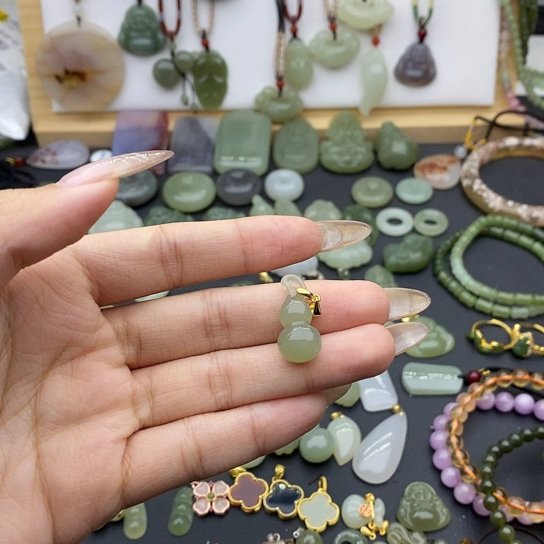 和田玉吊坠(不含链)银S925镶嵌