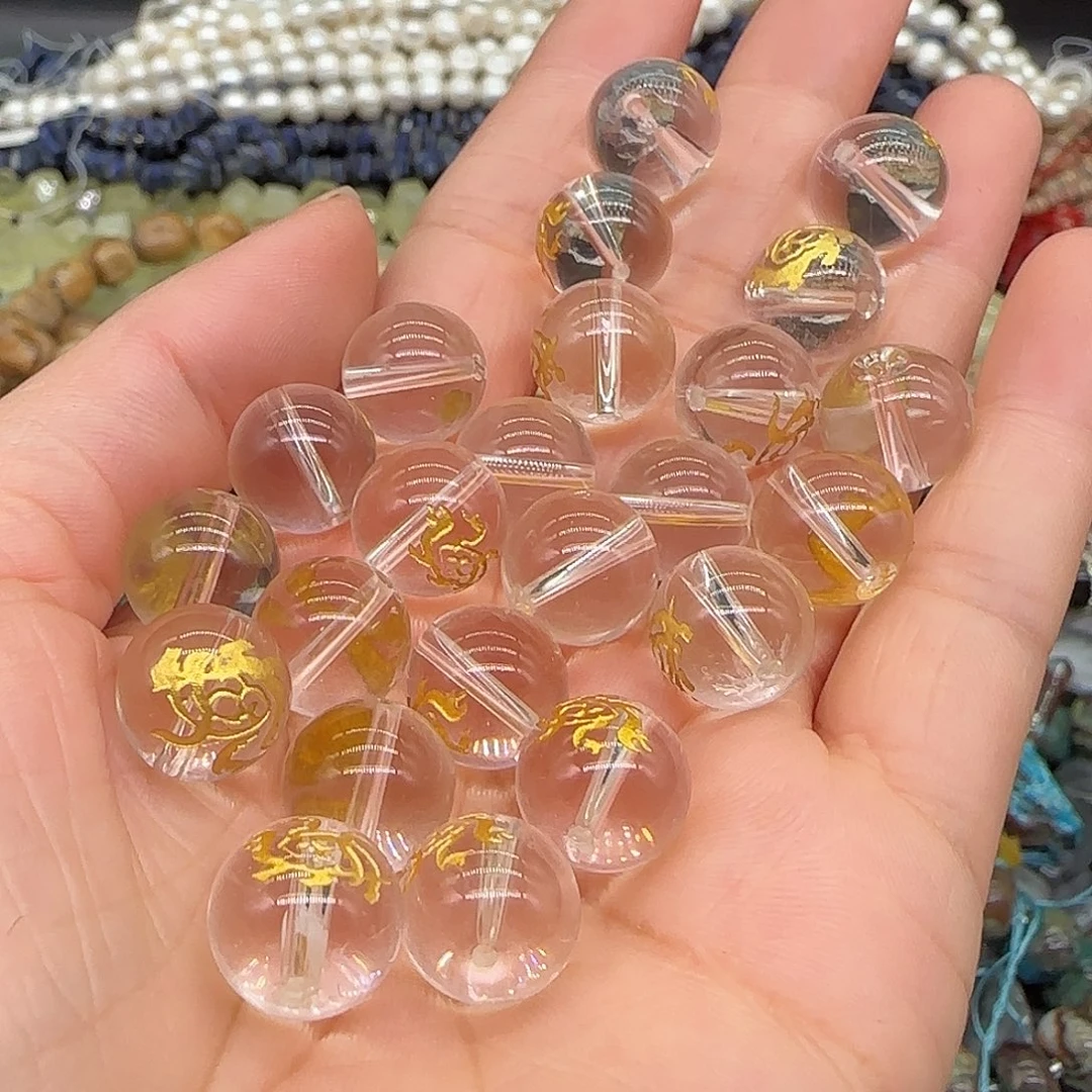 玛瑙/玉髓合金珠宝半成品白水晶12mm4颗