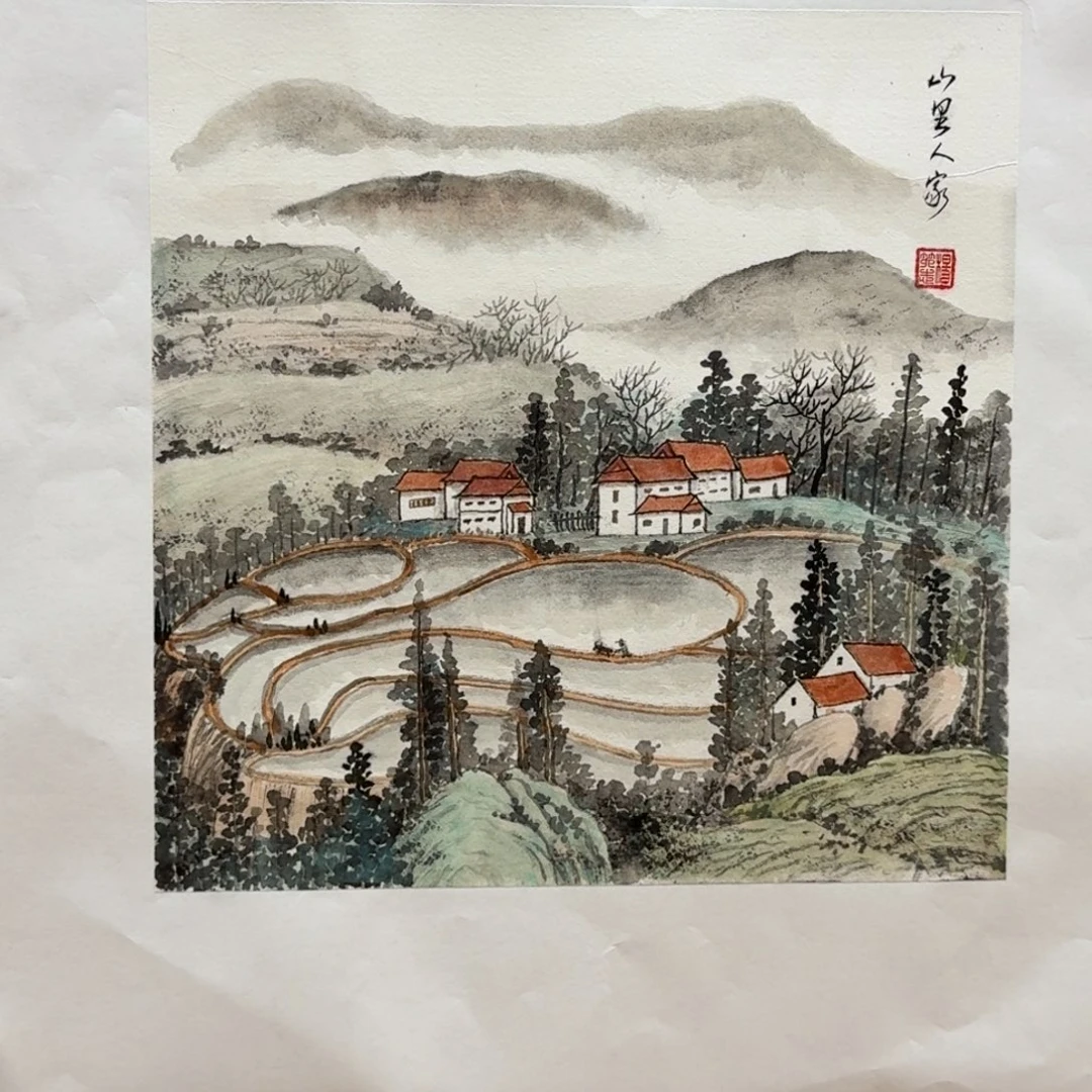 国画34斗方作品山水