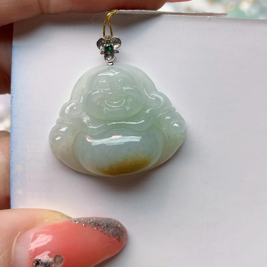 【闪购商品】翡翠颈饰18K金镶嵌佛公10