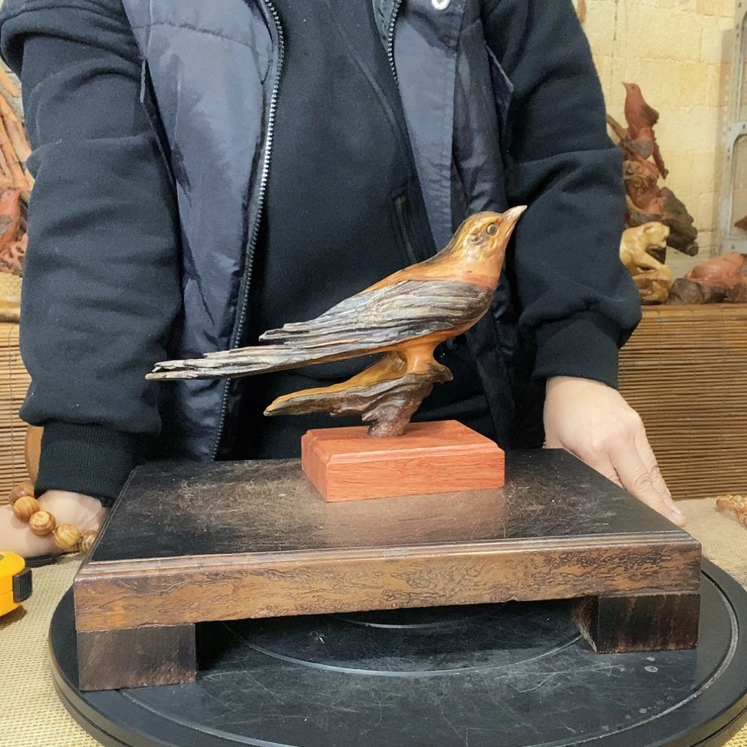 似***年松木琥珀木把喜鸟