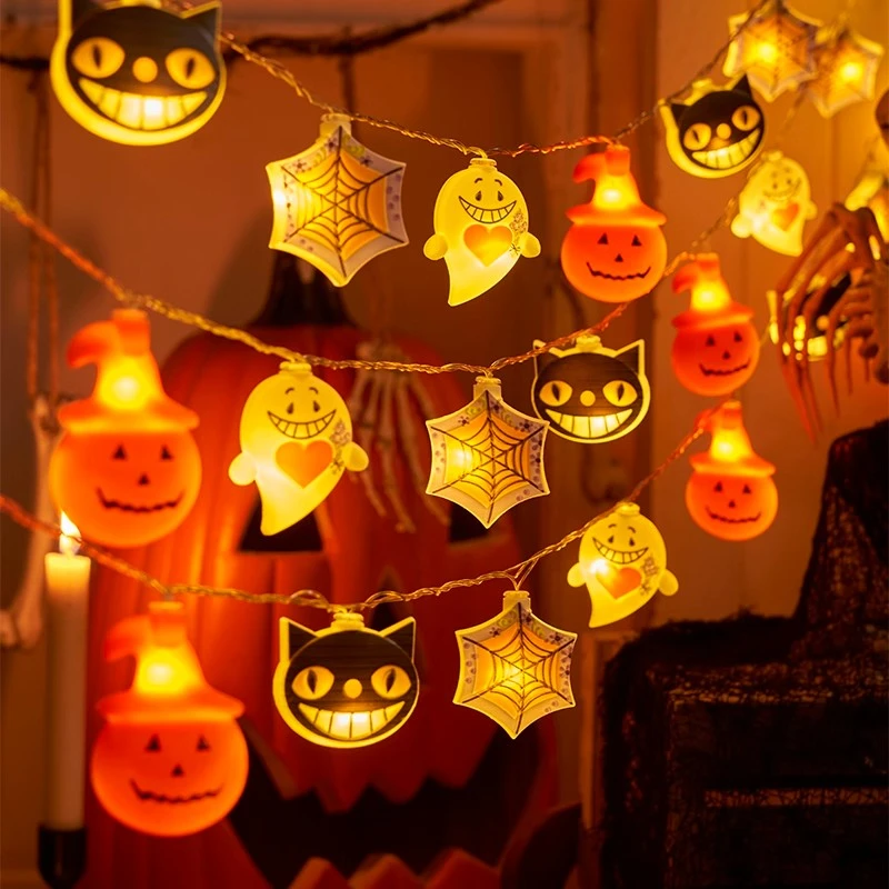万圣节装饰灯带南瓜灯玩具小灯串酒吧商场装饰生日装饰场景布置