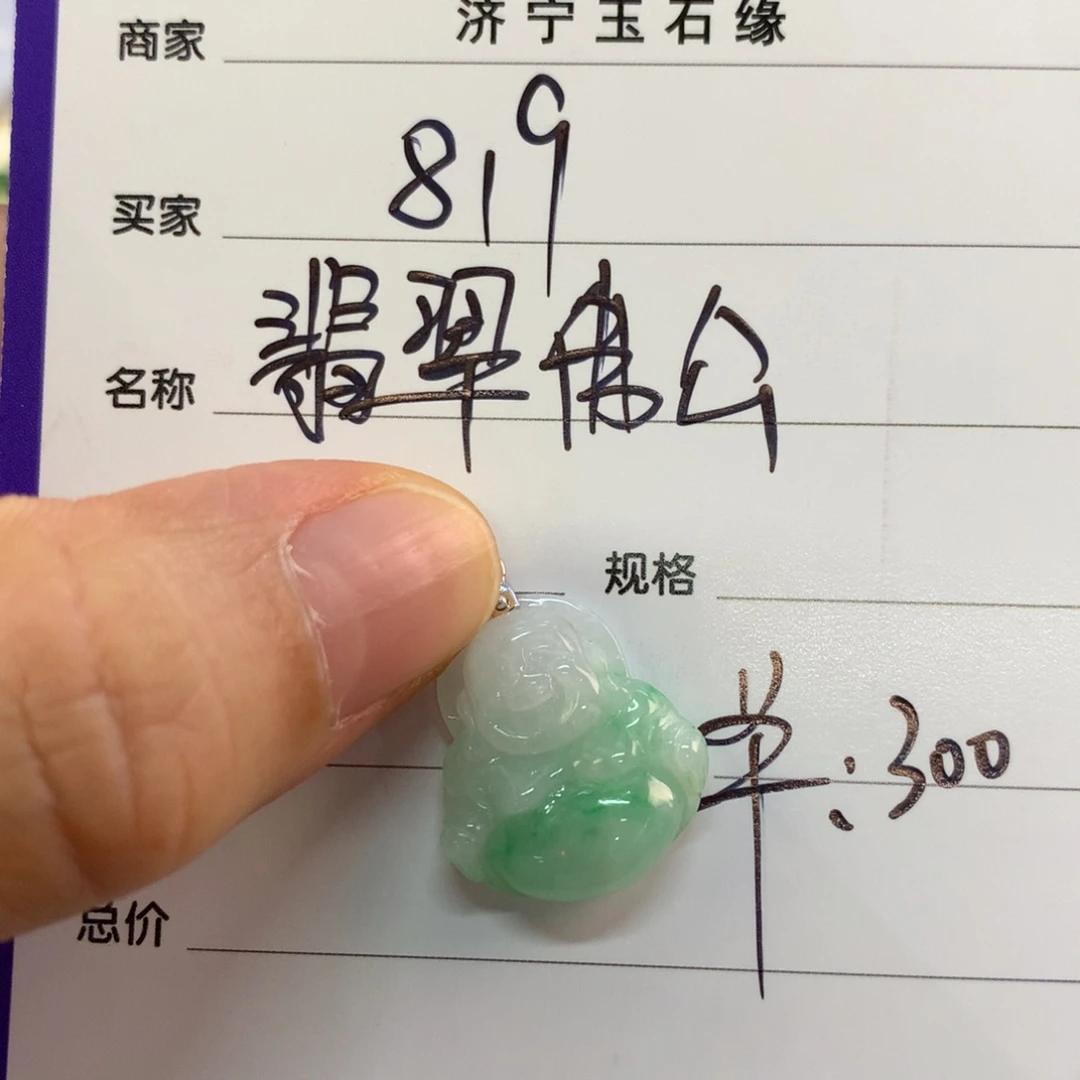 w***9颈饰18K金镶嵌翡翠