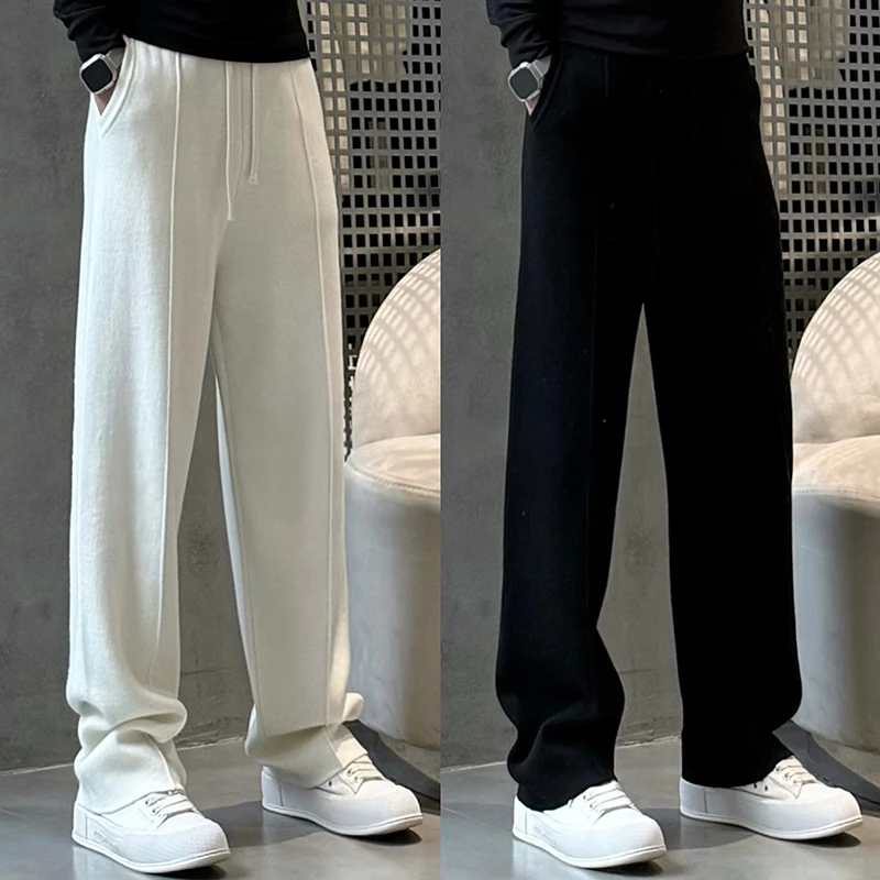 欧货高级感简约直筒宽松休闲裤男士春秋新款潮流百搭阔腿运动卫裤