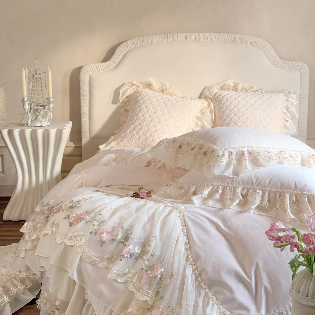 春夏140支长绒棉床盖款四件套纯棉轻奢高级感主卧室1.8米床上用品