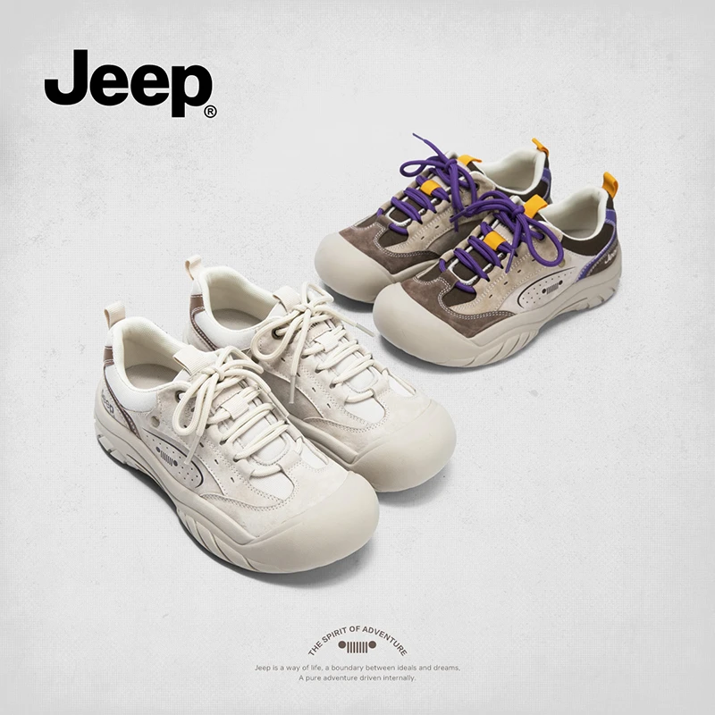 JEEP时尚休闲鞋防滑运动鞋潮流胶粘夏季春季平跟深口女鞋百搭厚底