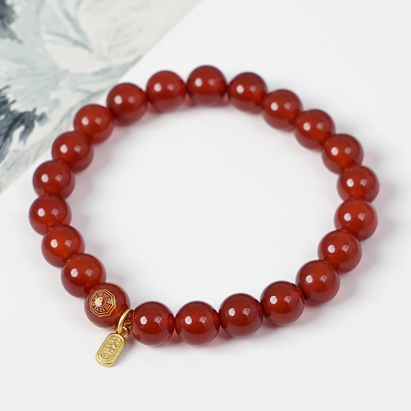 轻奢气质时尚百搭红玛瑙吉牌女款手链多样性发一  -8589