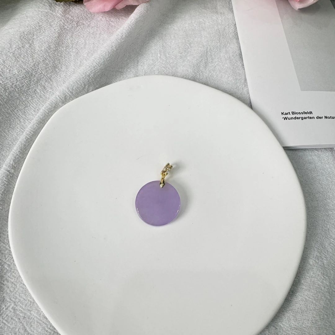 高定珠宝紫圆牌吊坠LY909S0818