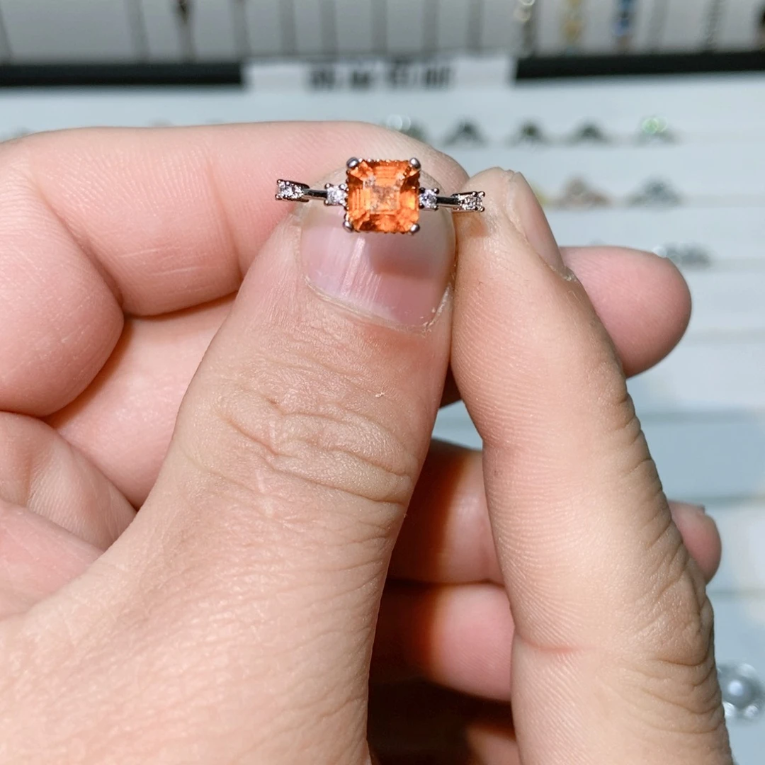 绿水晶戒指银S925镶嵌