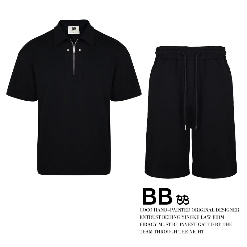 BB 短袖Polo衫五分裤两件套时尚套装 BB2085