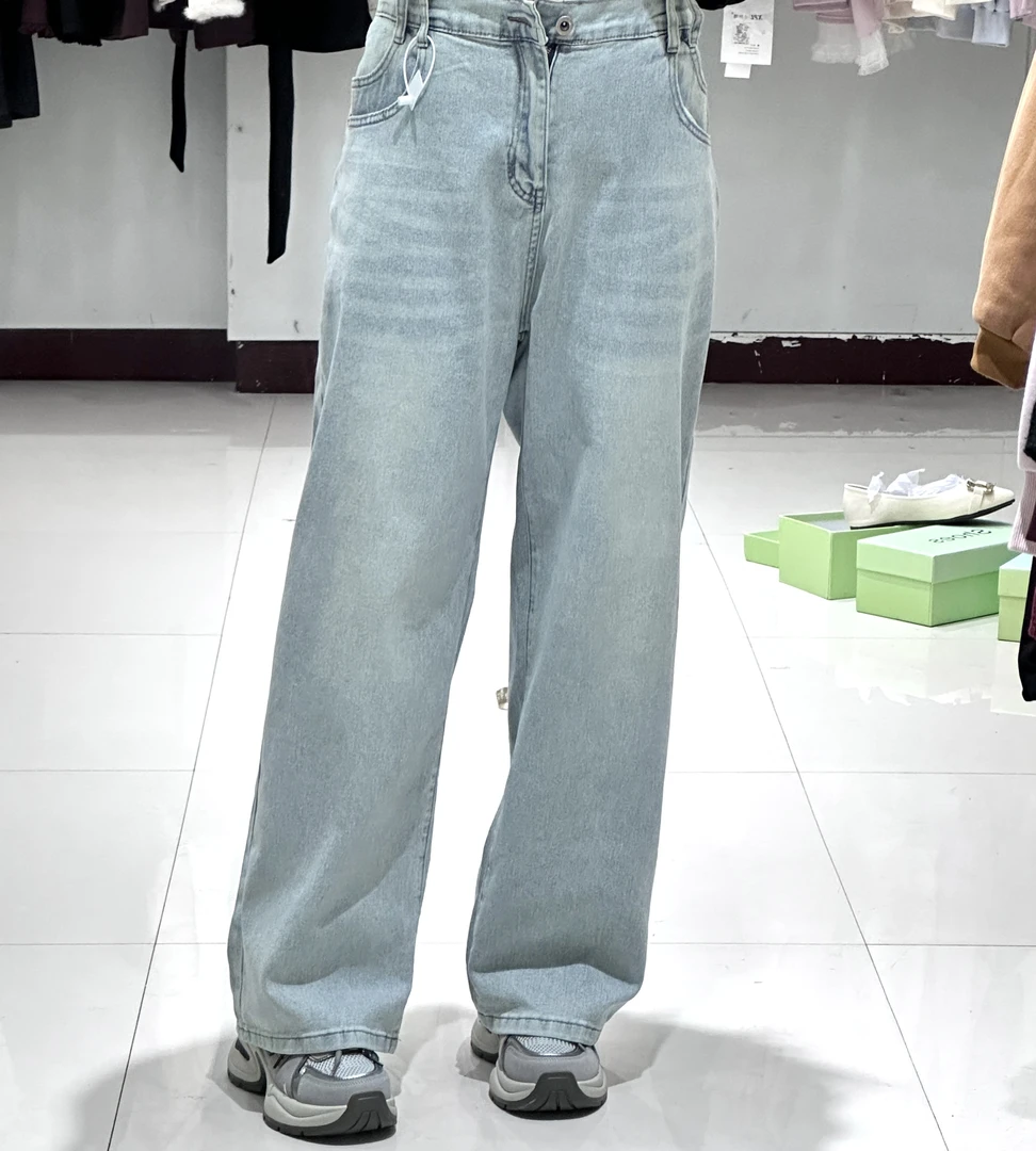 【李姑娘专属】时尚大码女装66202新款百搭阔腿宽松直筒裤
