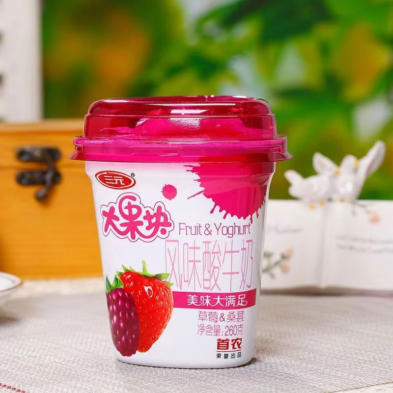 三元 大果块酸奶草莓桑葚风味发酵乳 260g/杯