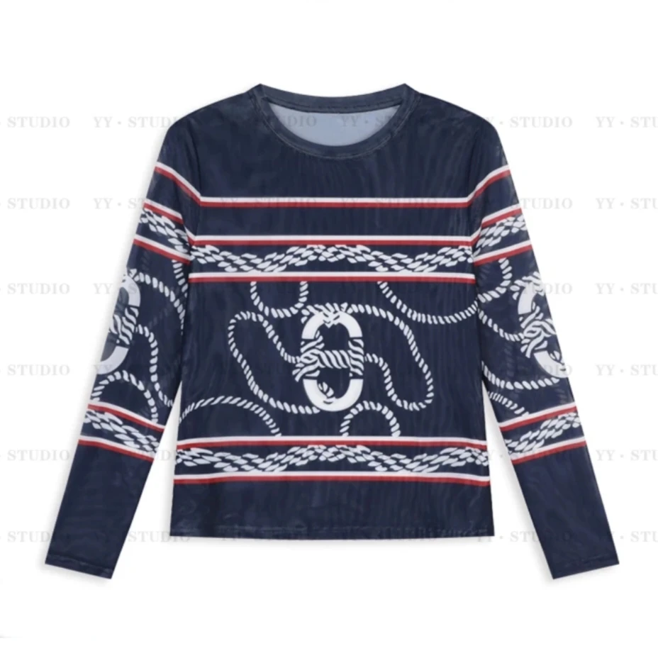 欧货潮流速干长袖慵懒圆领打底T恤女士套头圆领修身设计师潮流