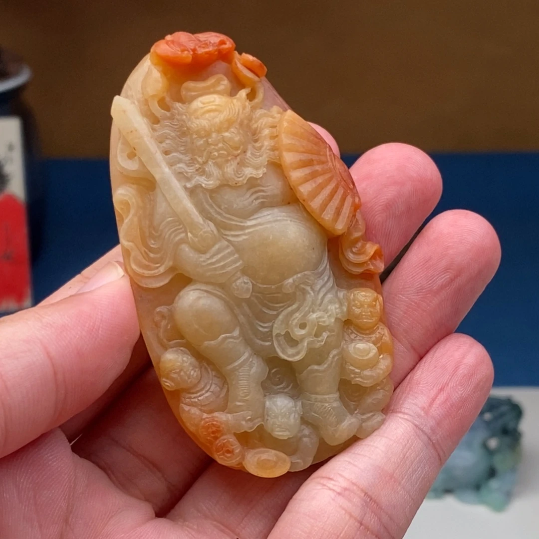鼓***主未镶嵌定制翡翠天师降魔五鬼运财