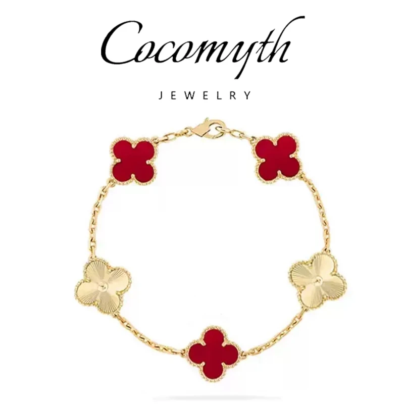 COCOMYTH 轻奢红间镭射花花手链D508