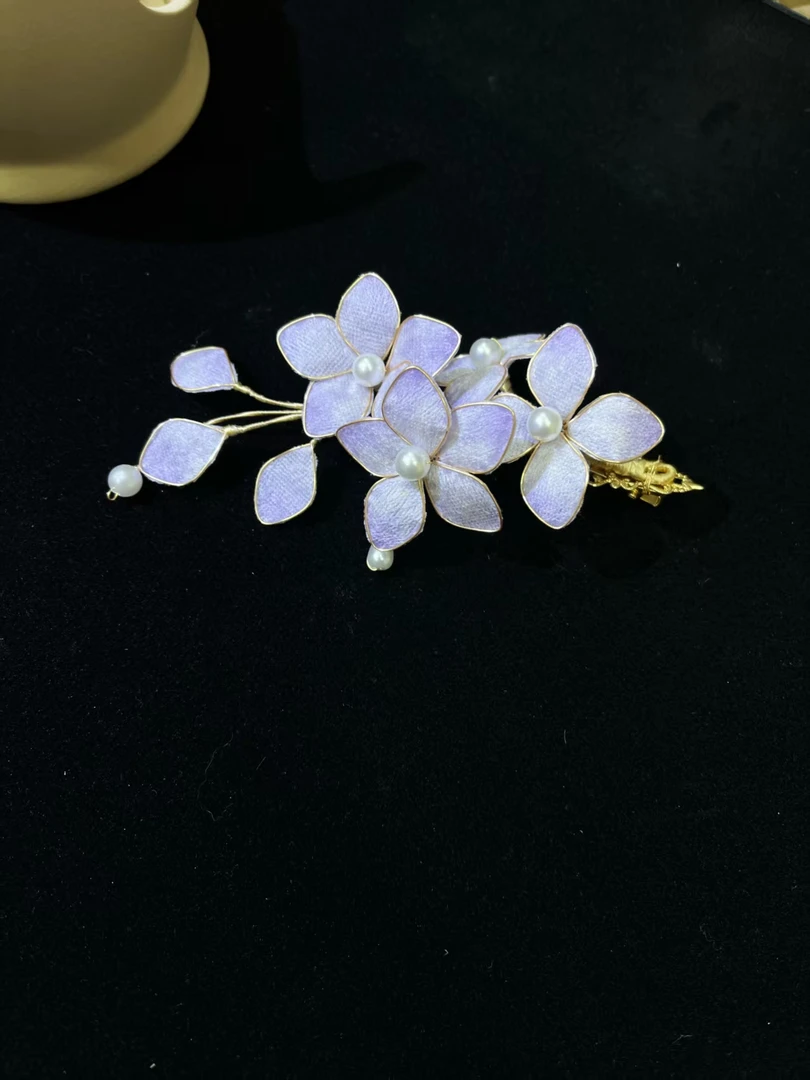云鬓花古风饰品古装发饰仙气飘飘绒面发夹  汉服发冠B528